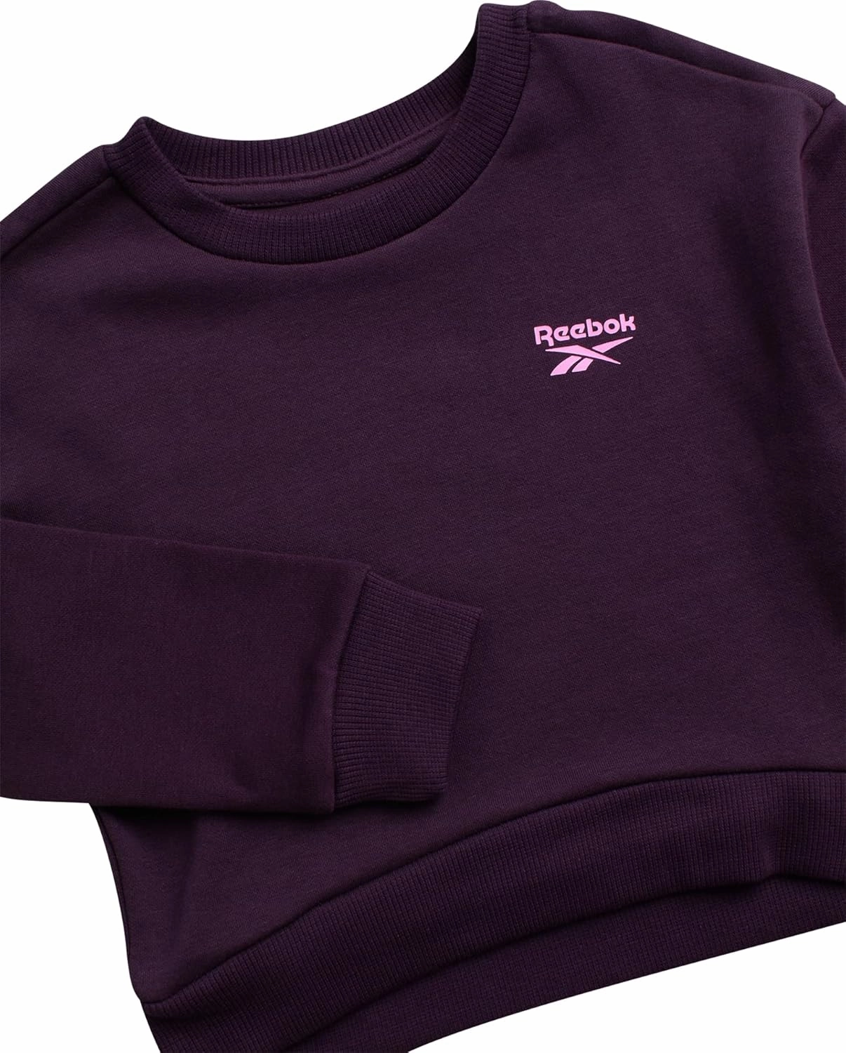 Reebok Baby Girls Pants Set - 2 Piece Cozy Fleece Crewneck Sweatshirt and Girls Leggings for Toddlers and Little Kids (2T-6X)