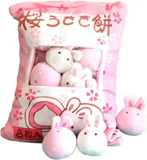 REFAHB Cute Plush Pillow Throw Pillow Removable Stuffed Animal Toys Creative Gifts for Girls (Bunny)