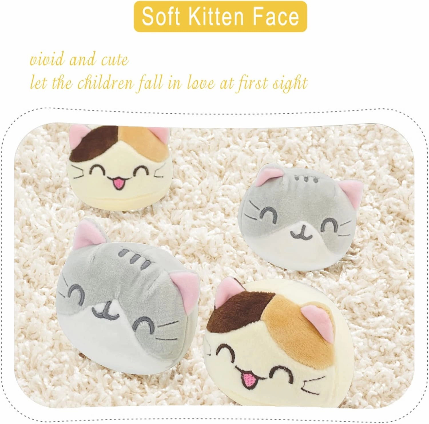 REFAHB Cute Plush Pillow Throw Pillow Removable Stuffed Animal Toys Creative Gifts for Girls (Kitten)