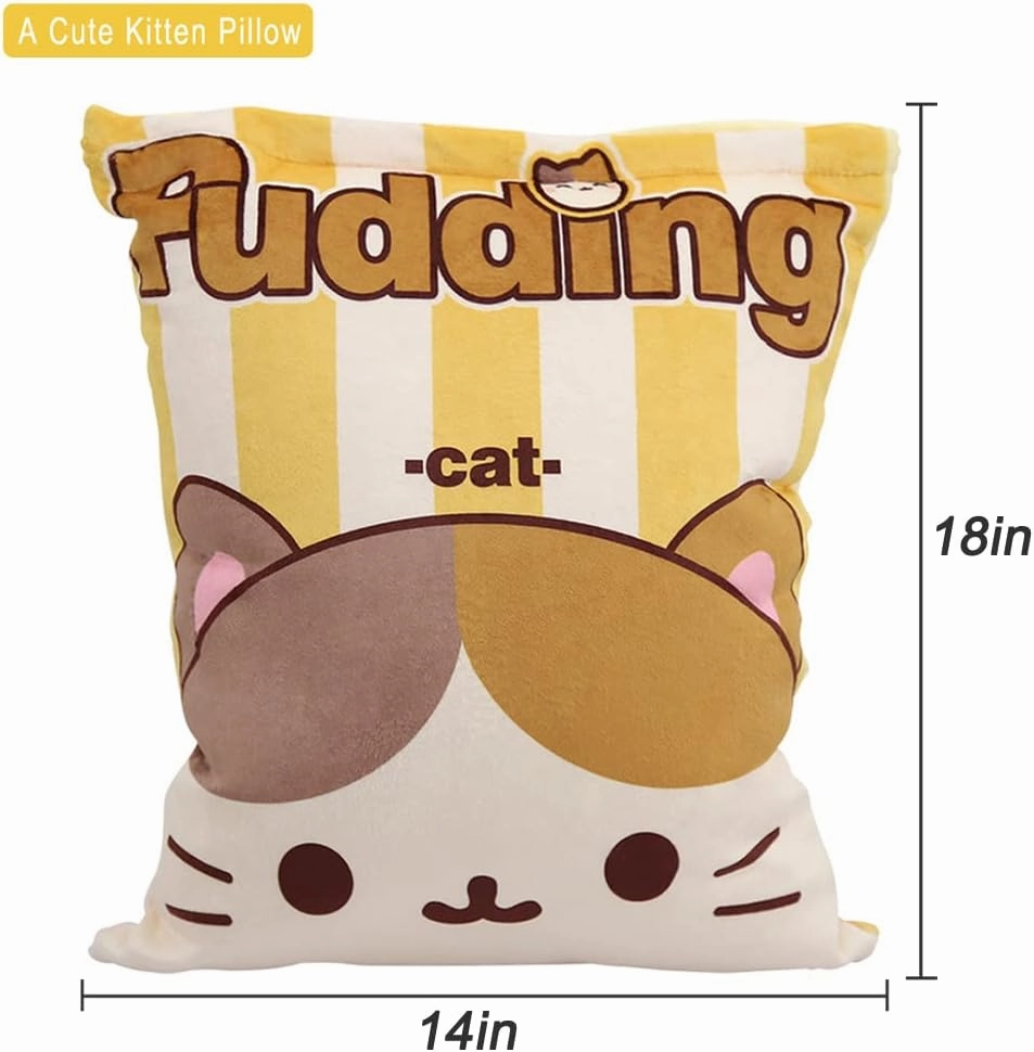 REFAHB Cute Plush Pillow Throw Pillow Removable Stuffed Animal Toys Creative Gifts for Girls (Kitten)