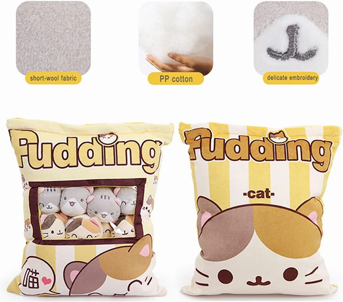 REFAHB Cute Plush Pillow Throw Pillow Removable Stuffed Animal Toys Creative Gifts for Girls (Kitten)