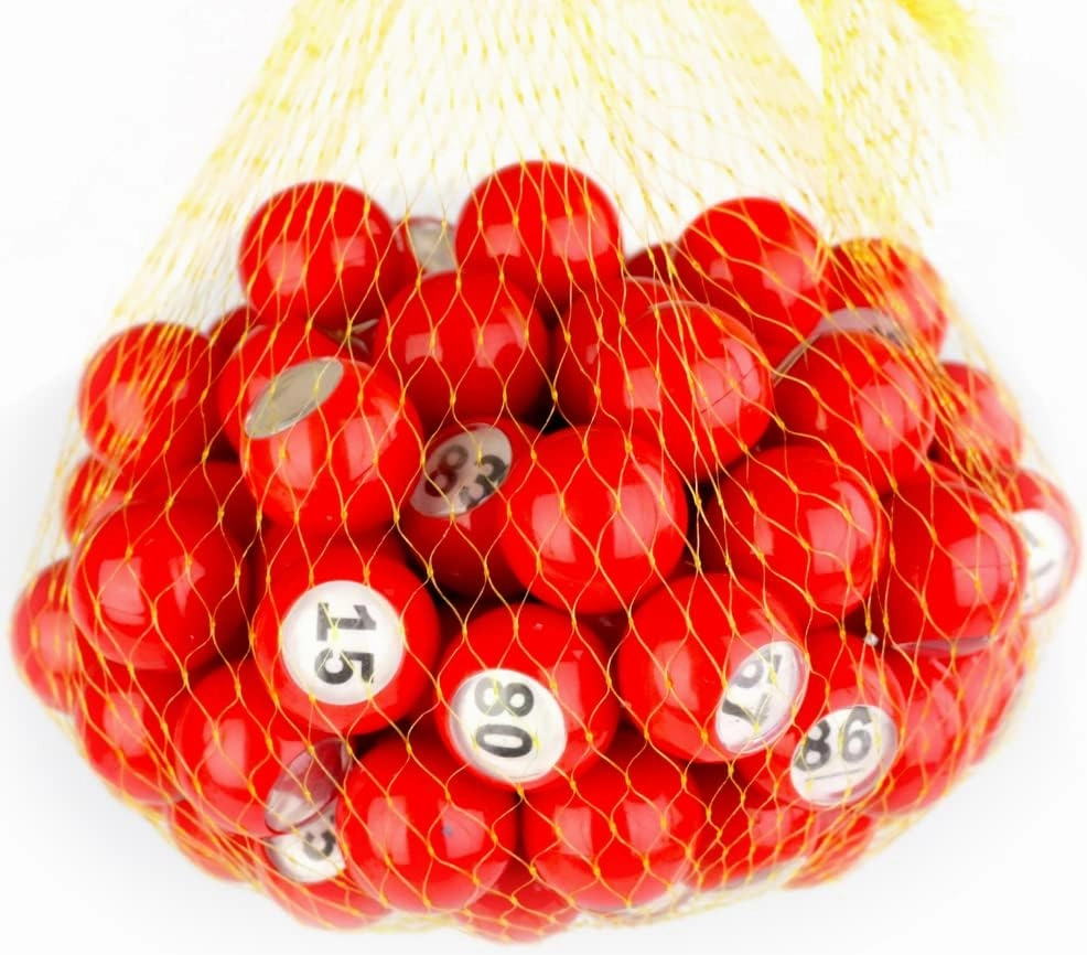 Regal Bingo-Raffle Balls Premium Red Calling Balls with Easy Read Window 7/8 (0.875) in for Large Group Games Game Night & Recreational Activities