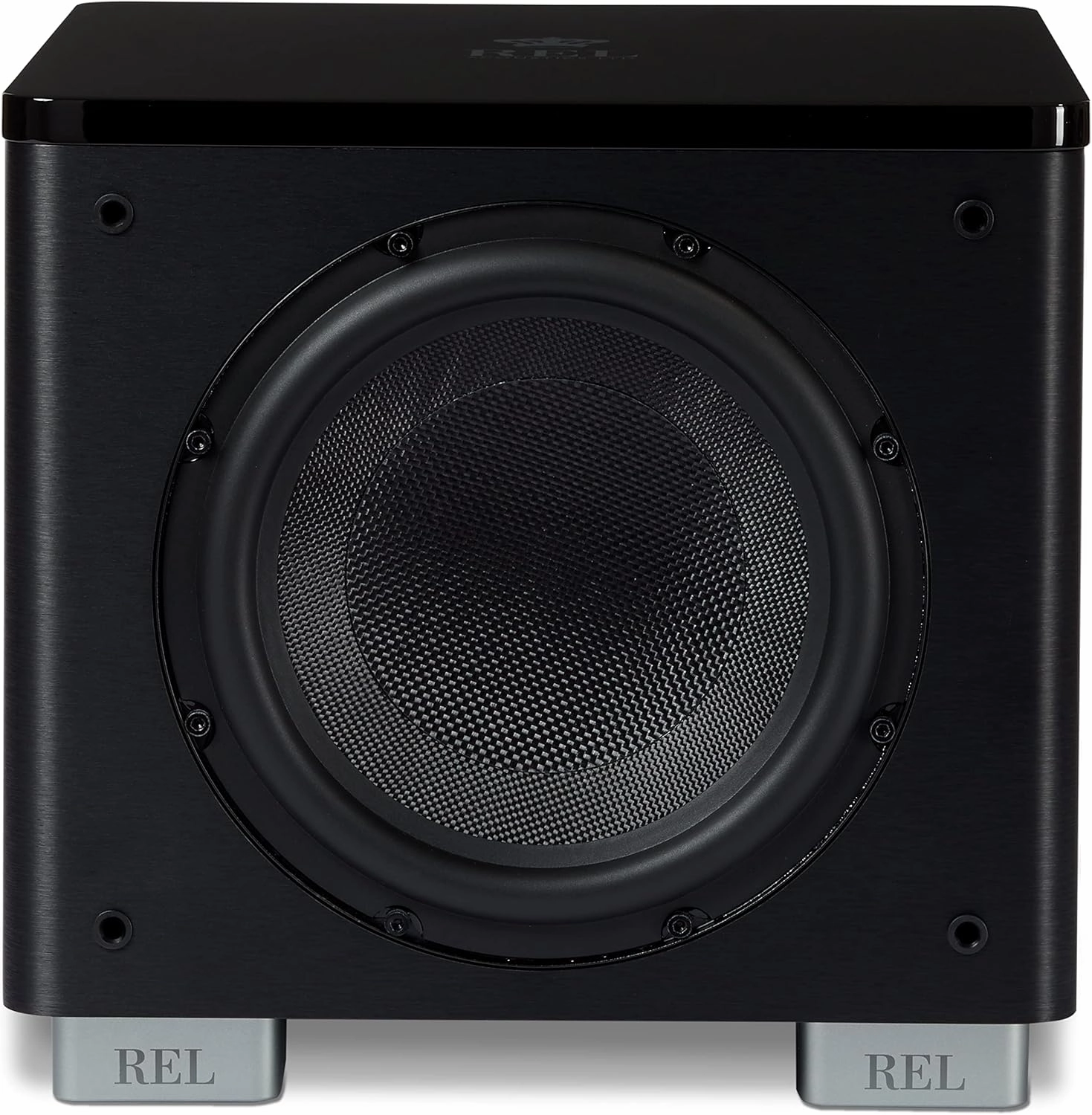 REL HT/1003 MKII 10-Inch Powered Subwoofer – Compact Design with Class D Amplifier for Deep Bass in Home Theater, Stereo Systems, and Surround Sound – Line Grained Black Finish