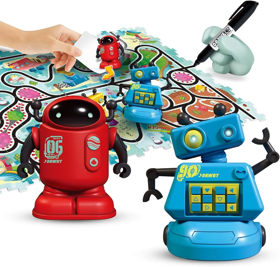 REMOKING Magic Inductive Robot Toys，Creative Track Puzzle Race Game，Learning and Educational Toys for Boys & Girls 3 Years and Up，Party and Birthday Gifts