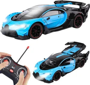 Remote Control Car for Boys Girls, 1:12 Scale 15Km/h Fast RC Race Cars with Open Door Led Light 2.4Ghz Alloy Model Car for Kids