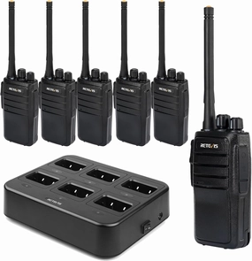 Retevis RT21 Updated Walkie Talkies Adults, Two Way Radios Long Range Rechargeable, 3000mAh Battery, with Six-Way Charger, for Security Warehouse Jobsite(6 Pack)