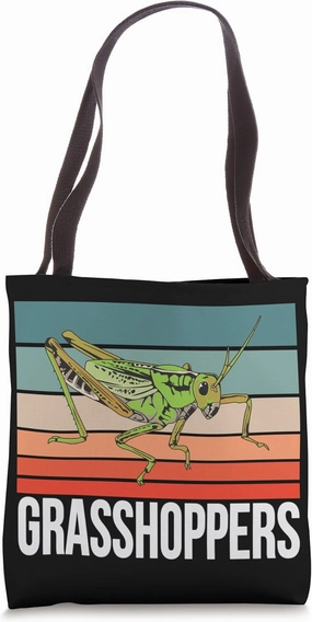 Retro Grasshopper Lover Design Locust Vintage Grasshopper Tote Bag