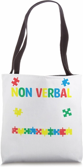 Retro Mama Mother Love Non-Verbal Autistic Autism Awareness Tote Bag