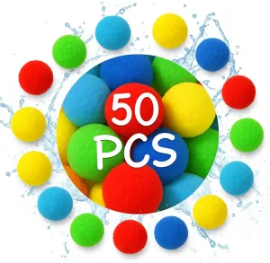 Reusable Water Balls for Kids, 50 PCS Soft Splash Balls Summer Outdoor Toys, Water Balloon Game for Pool Beach Party, Safe Water Fight Toys Fun Activities Yard Games