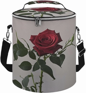 Reusable Cooler Bags, A Blooming Red Rose Printed Camping Cooler Bags,Multi-Purpose Cooler Bags,Cooler Bags for Adults