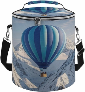Reusable Cooler Bags, Blue Hot Air Balloon Printed Camping Cooler Bags,Multi-Purpose Cooler Bags,Cooler Bags for Adults