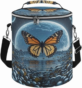 Reusable Cooler Bags, Flying Butterflies Printed Camping Cooler Bags,Multi-Purpose Cooler Bags,Cooler Bags for Adults