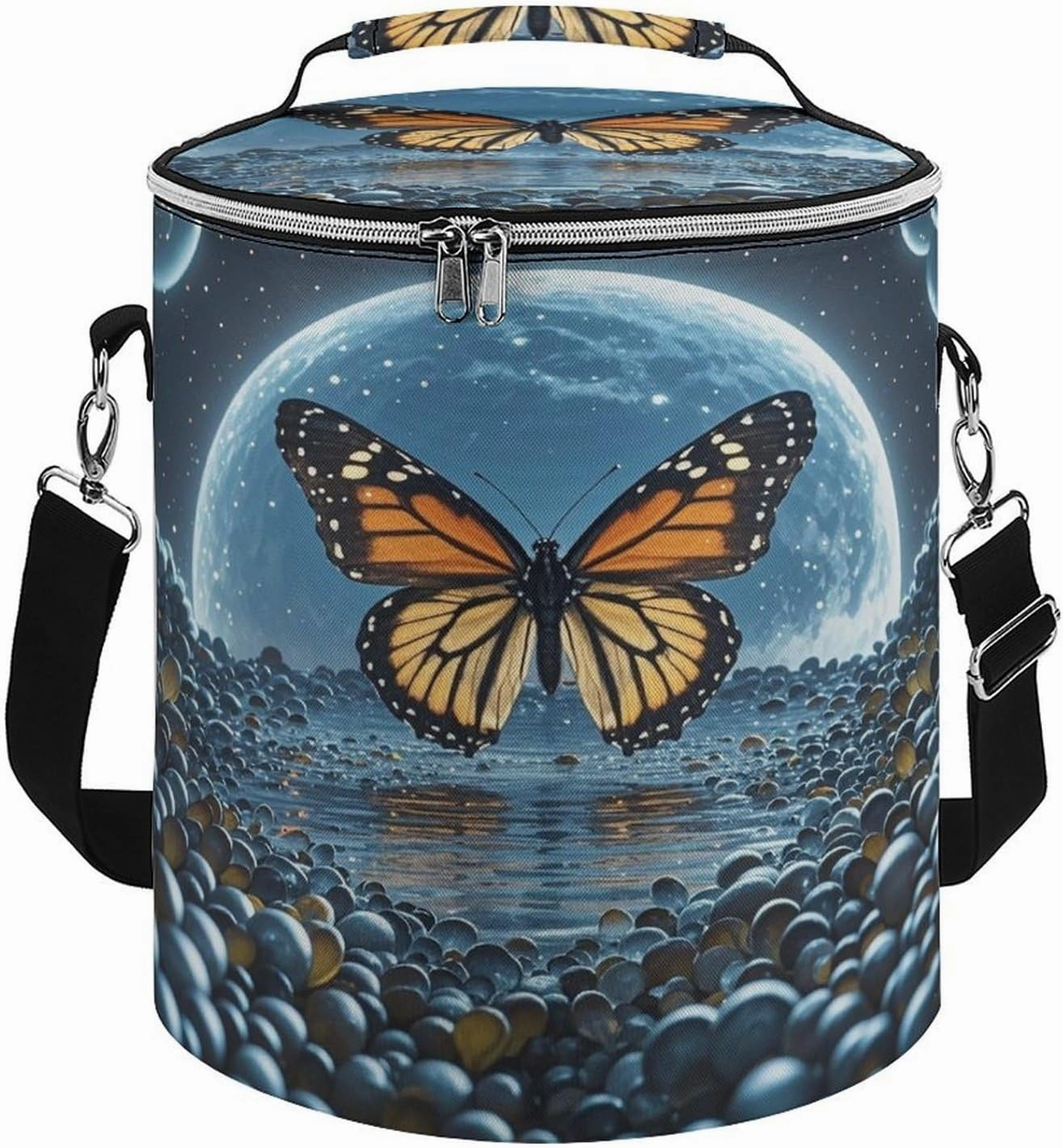 Reusable Cooler Bags, Flying Butterflies Printed Camping Cooler Bags,Multi-Purpose Cooler Bags,Cooler Bags for Adults