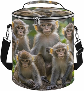Reusable Cooler Bags, Monkeys Together Printed Camping Cooler Bags,Multi-Purpose Cooler Bags,Cooler Bags for Adults