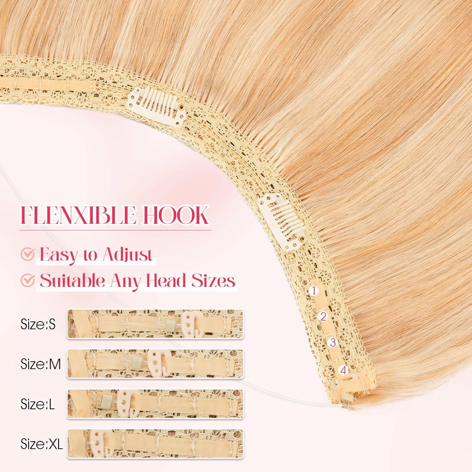 Rich Choices 100% Real Human Halo Hair Extensions Remy Invisible Wire In Hair Extensions Human Hair Clip in Hair Piece Straight,Can be Curled 12 Inch #18P613 Ash Blonde Highlight Bleach Blonde