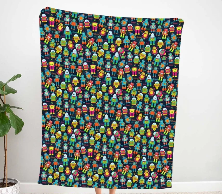 Robot Patterned Children's Fabric SCB-238