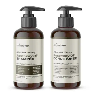 Rosemary Oil Shampoo & Conditioner Set with Advance Therapy Anti-Thinning - Infused with 14 All-Natural Ingredients for Volume, Strength, Thickness, and Dullness Reduction (16oz)