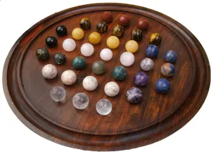 Rosewood Solitaire Board Game Set with 36 Natural Marbles - Authentic Handmade Solitaire Boards | for Adults on Any Occasion (16 inches)