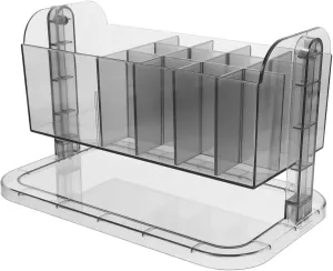 Rotary Makeup Brush Organizer Transparent PET Cosmetics Organizer for Desktop Stylish Makeup Brush Storage for Efficient Organization