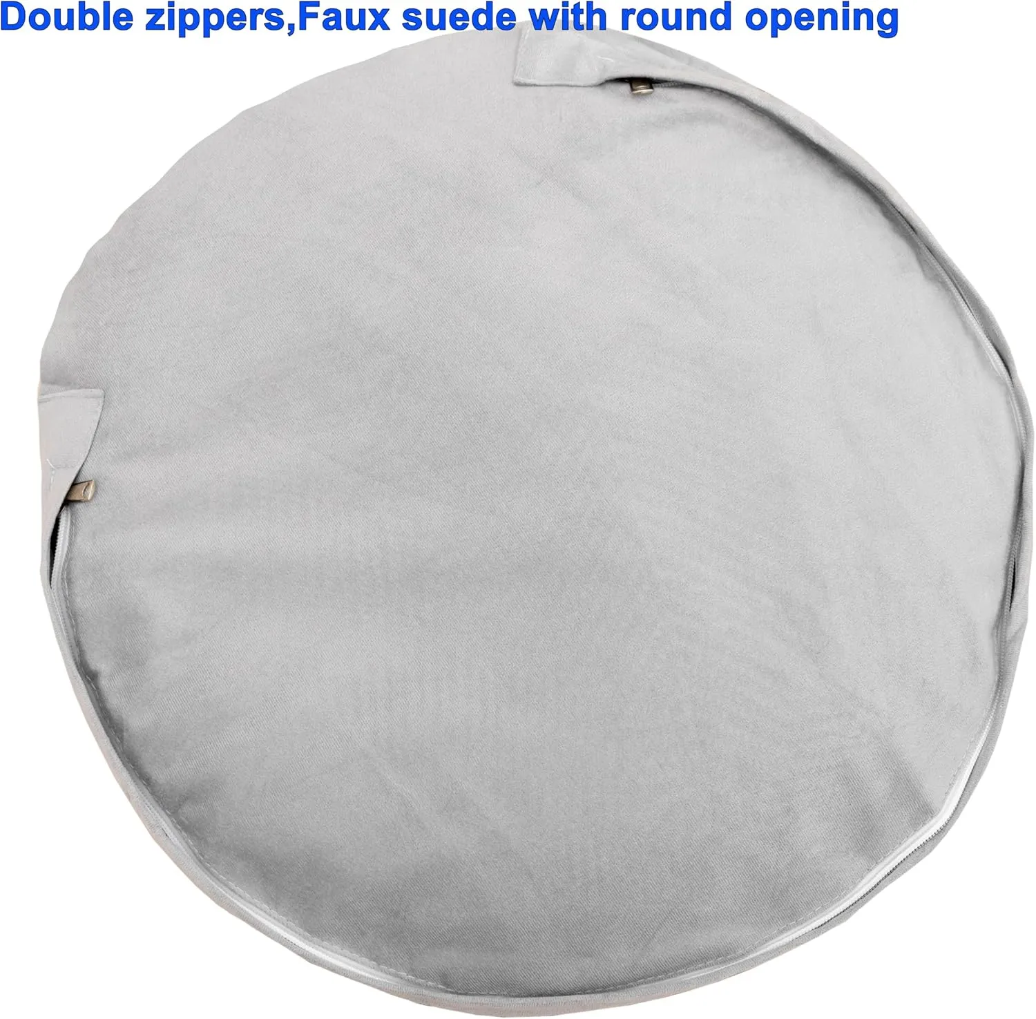 Round Pouf Ottoman Stuffed Velvet Floor Pouf Footrest Foot Stool Bean Bag Floor Chair for Bed Room Living Room Accent Seat 20x12inches with Filler Sage Green