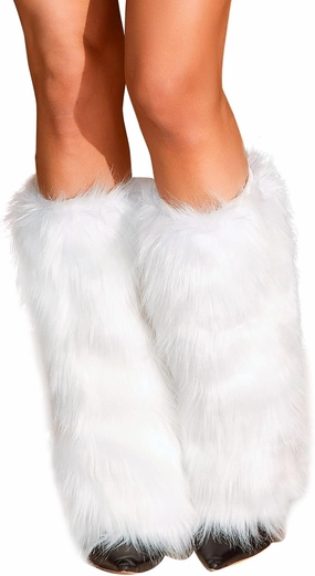 RSLOVE Women's Fuzzy Leg Warmers Winter Fur Fluffy Leg Warmers Soft Boot Cuffs Covers Halloween Santa Costume