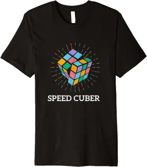 Rubiks Cube Speed Cuber 80's Vintage 3x3 Cube Game Puzzle Premium T-Shirt
