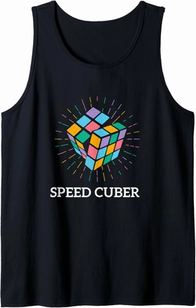 Rubix Cube Speed Cuber Puzzle Master 3x3 Cube Math Game Tank Top