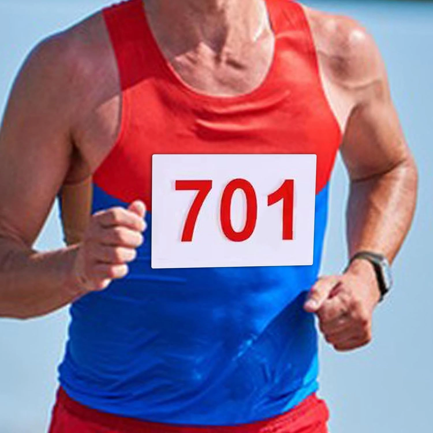 Running Race Bibs Athlete Number Reusable Tear Resistant Waterproof Numbered Bibs