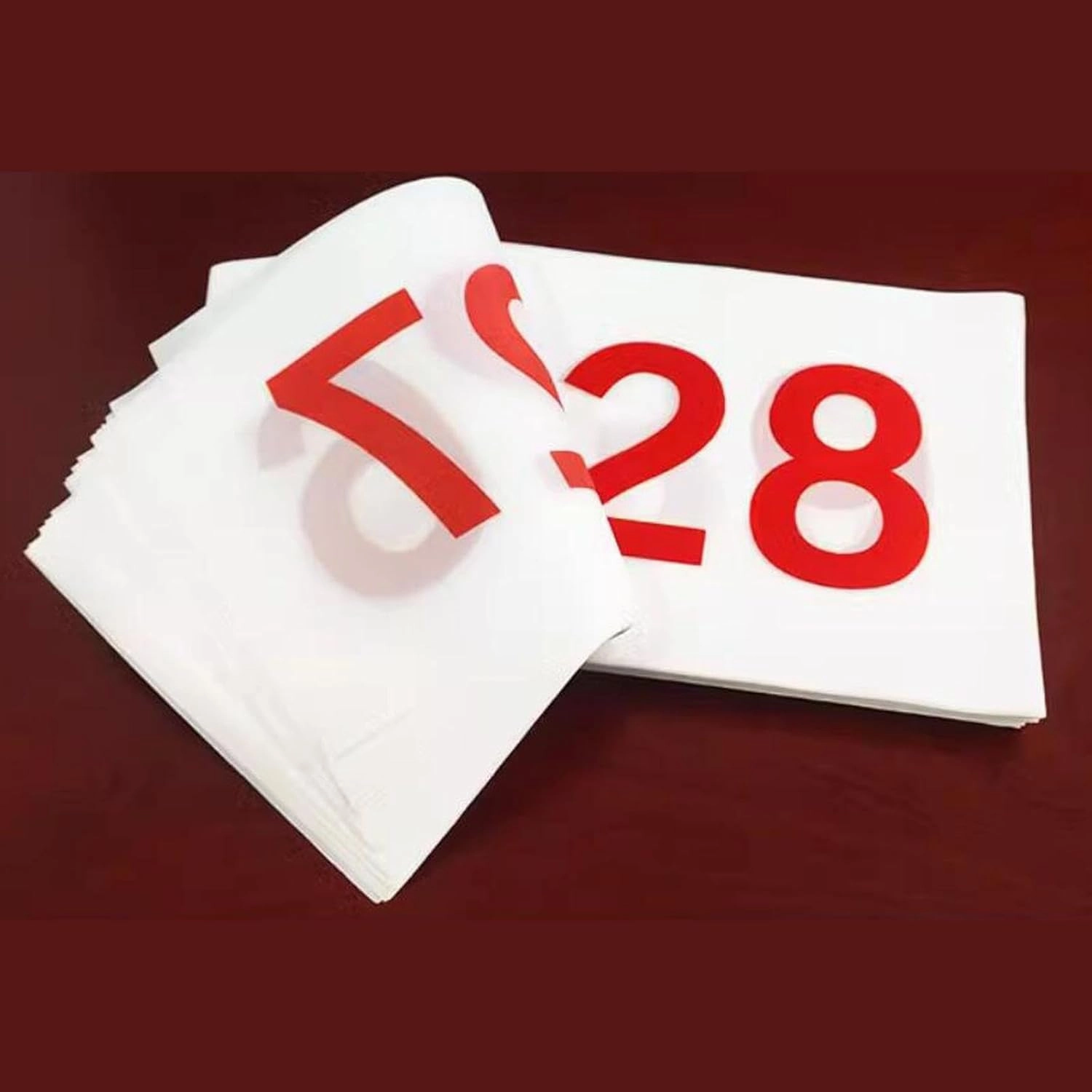 Running Race Bibs Athlete Number Reusable Tear Resistant Waterproof Numbered Bibs