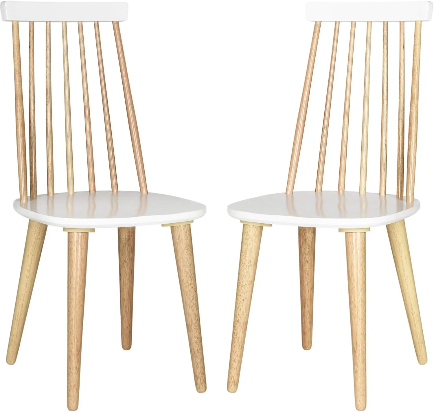 Safavieh American Homes Collection Burris Country Farmhouse Natural and White Spindle Side Chair (Set of 2)