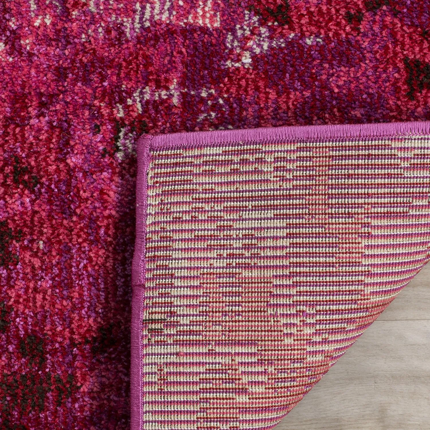 SAFAVIEH Monaco Collection Accent Rug - 2'2" x 4', Fuchsia, Boho Chic Abstract Watercolor Design, Non-Shedding & Easy Care, Ideal for High Traffic Areas in Entryway, Living Room, Bedroom (MNC225F)