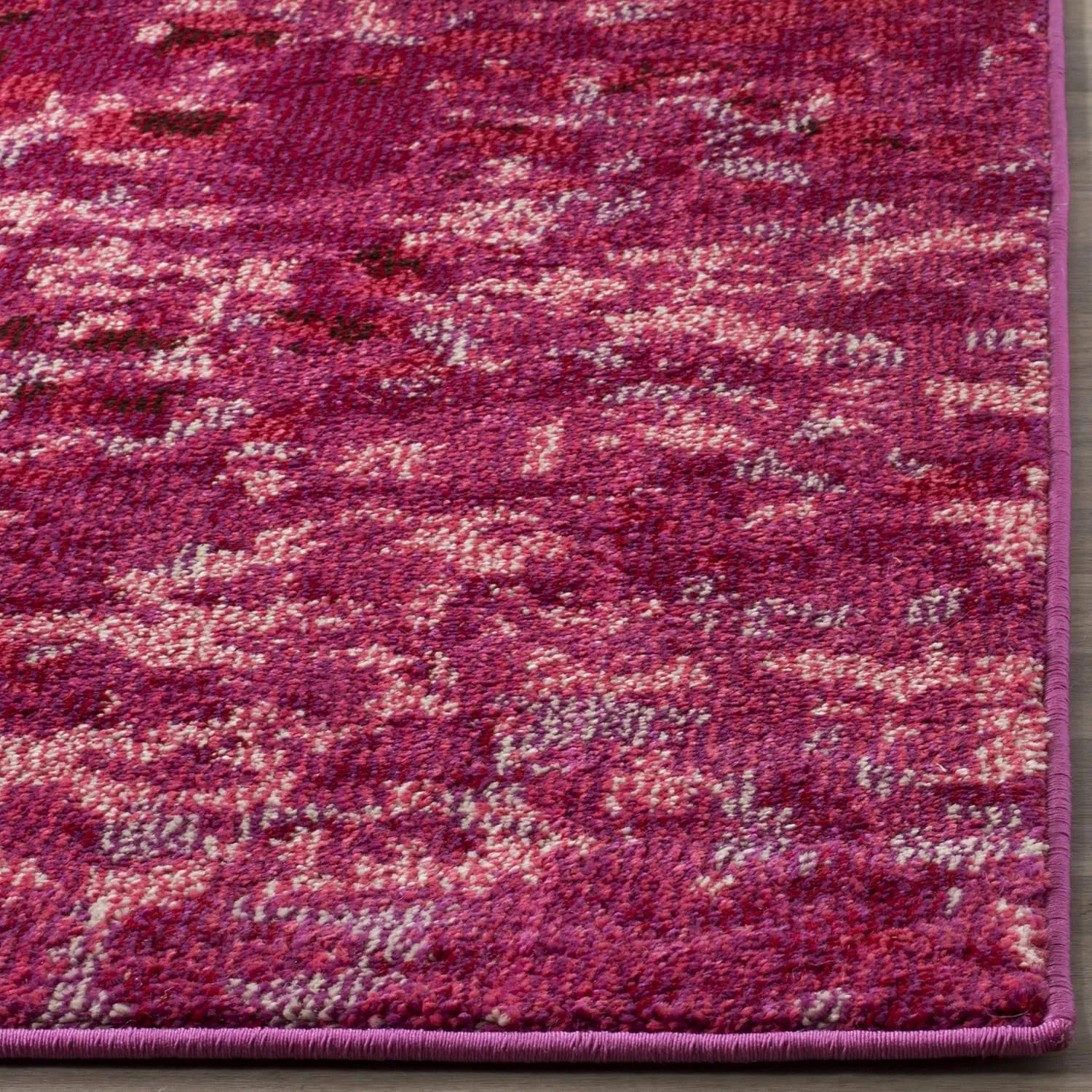 SAFAVIEH Monaco Collection Accent Rug - 2'2" x 4', Fuchsia, Boho Chic Abstract Watercolor Design, Non-Shedding & Easy Care, Ideal for High Traffic Areas in Entryway, Living Room, Bedroom (MNC225F)