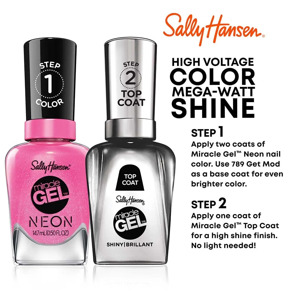 Sally Hansen Miracle Gel™, Electri-Lime, Long Lasting, Gel-Like Formula, No UV Lamp Needed, Green Nail Polish