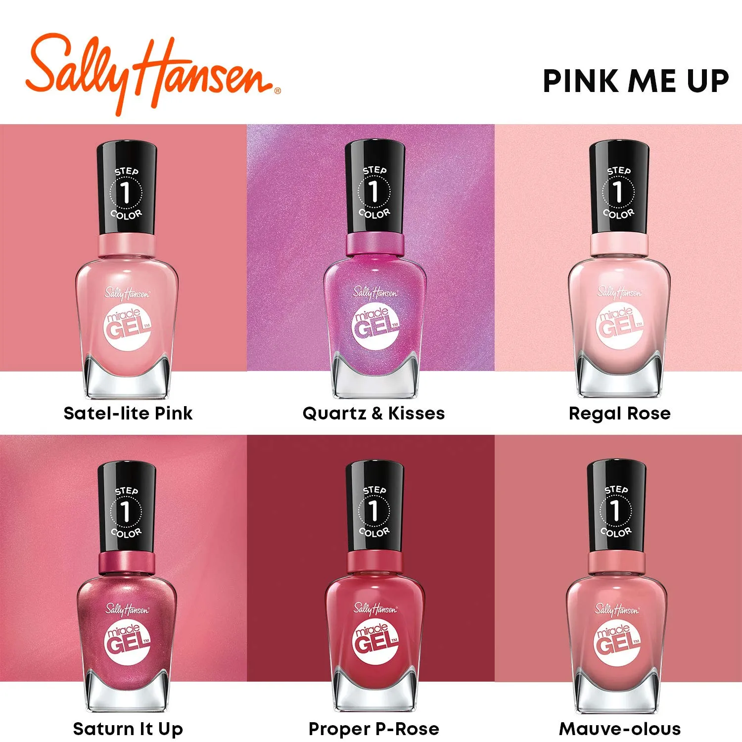 Sally Hansen Miracle Gel™, Mauve-olous and Shiny Top Coat Duo, Long Lasting, Gel-Like Formula, No UV Lamp Needed, Nail Polish Duo