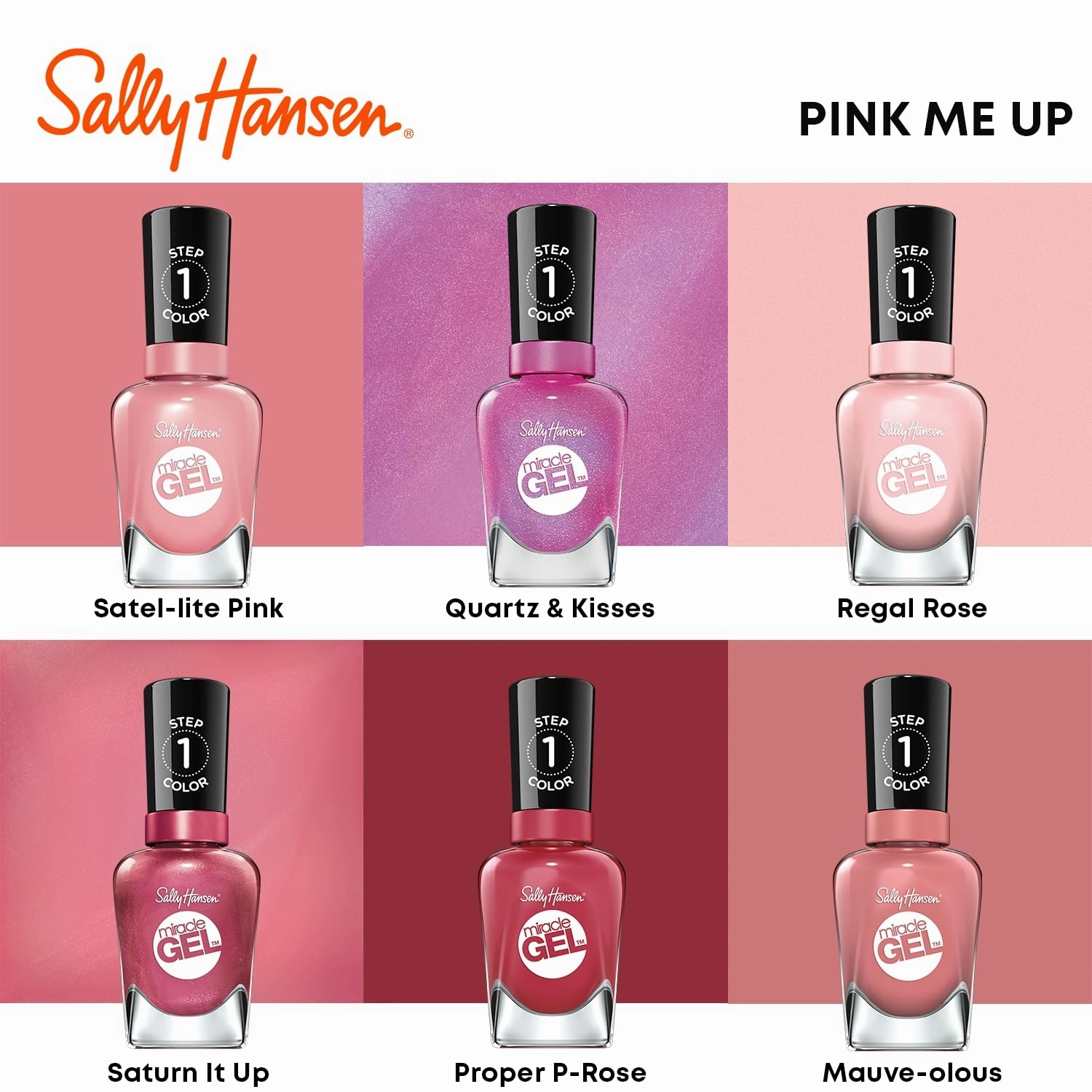 Sally Hansen Miracle Gel™, Regal Rosé, Long Lasting, Gel-Like Formula, No UV Lamp Needed, Pink Nail Polish