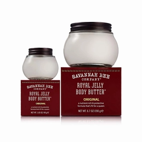Savannah Bee Company Ultra-Rich Royal Jelly Body Butter Original Formula Set: Deeply Moisturizes, Nourish & Revitalize Skin with Sweet Fragrance of Blackberries & Velvety Vanilla (6.7 Oz & 1.65 Oz)