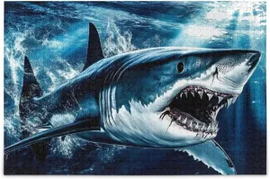 Scary Big Fish Ocean Jigsaw Puzzle for Adults 500 Pieces, Impossible Challenging Hard Nature Difficult Puzzles for Adults Jigsaw Puzzle for Family Games Party Entertainment