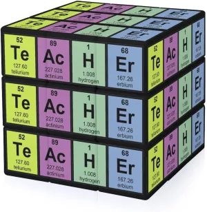 Science Teacher Chemical Elements Funny 3x3x3 Cube Smooth Lightweight Puzzle for Adult Graphic Printing Travel