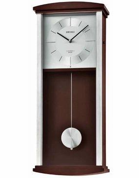 Seiko Contemporary Pendulum Wall Clock - Dark Brown Case - 12 Hi Fi Melodies