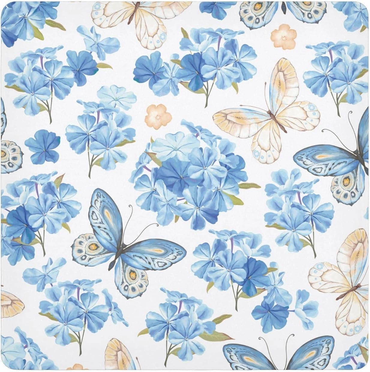Self-Adhesive Magic Cloth Makeup Bag 21.7 Inch Protective Camera Lens Wrap Multifunctional Magic Storage Cloth Blue Butterfly Flower