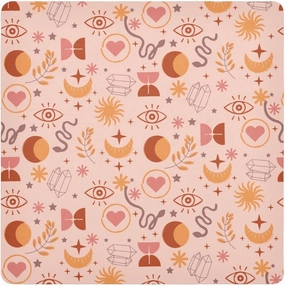 Self-Adhesive Magic Cloth Makeup Bag 21.7 Inch Protective Camera Lens Wrap Multifunctional Magic Storage Cloth Boho Moon Eye Leaves