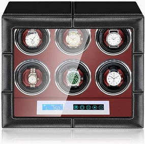Self Winding Automatic Watch Winder Box with Plug Self-Winding Mechanical Watch Box with Quiet Motor, 15 Adjustable Modes Bedroom