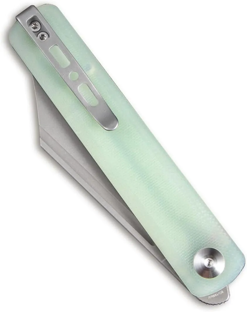 SENCUT Bronte Folding Pocket Knife with Front Flipper Opener, 3.38 Inch Blade Natural G10 Handle SA08C
