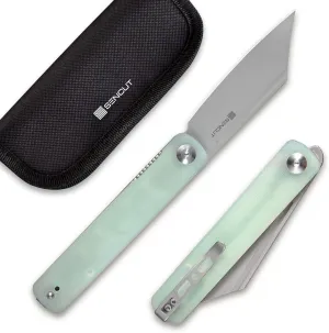 SENCUT Bronte Folding Pocket Knife with Front Flipper Opener, 3.38 Inch Blade Natural G10 Handle SA08C