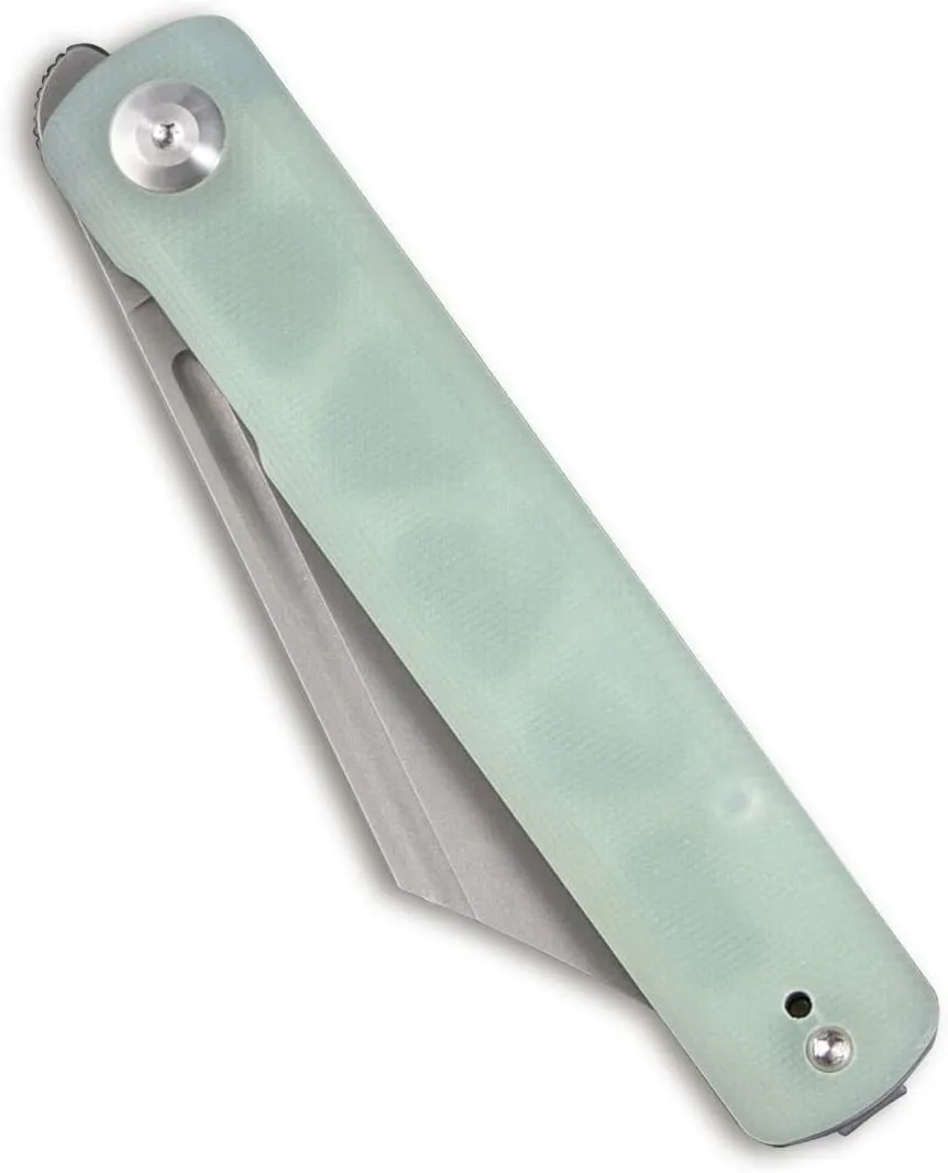 SENCUT Bronte Folding Pocket Knife with Front Flipper Opener, 3.38 Inch Blade Natural G10 Handle SA08C
