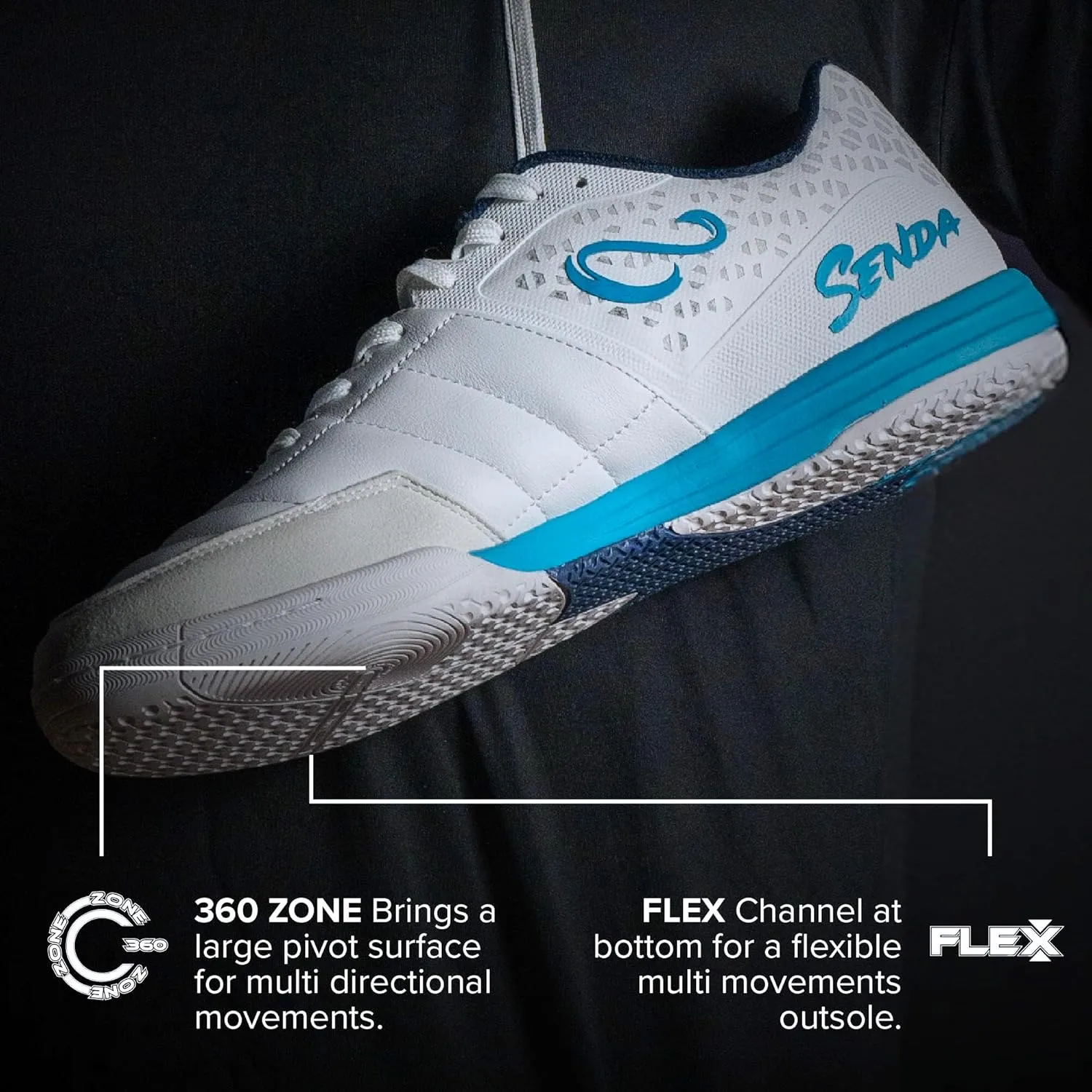 SENDA Ushuaia Pro 2.0 Indoor Soccer, Court, and Futsal Shoes, Unisex, Adult and Youth Sizes