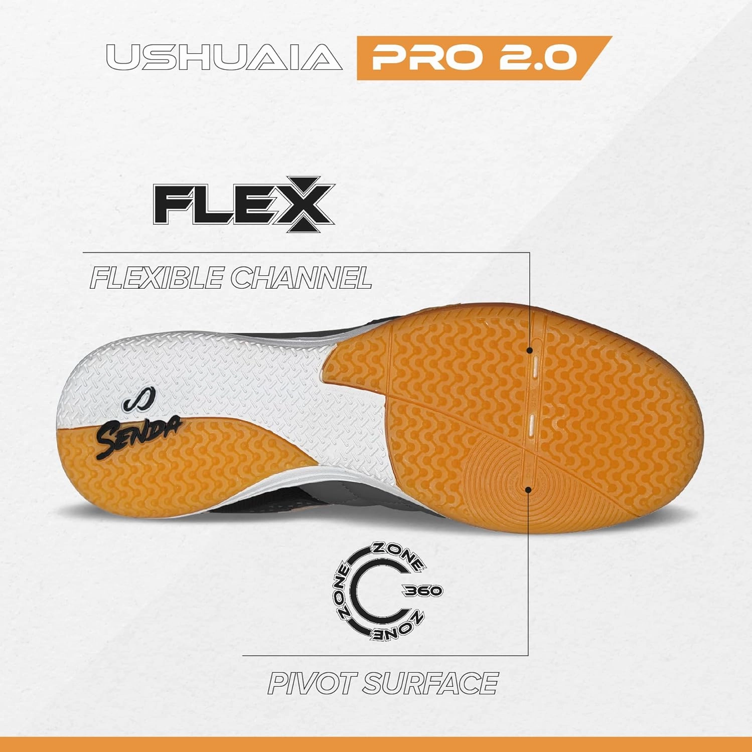 SENDA Ushuaia Pro 2.0 Indoor Soccer, Court, and Futsal Shoes, Unisex, Adult and Youth Sizes
