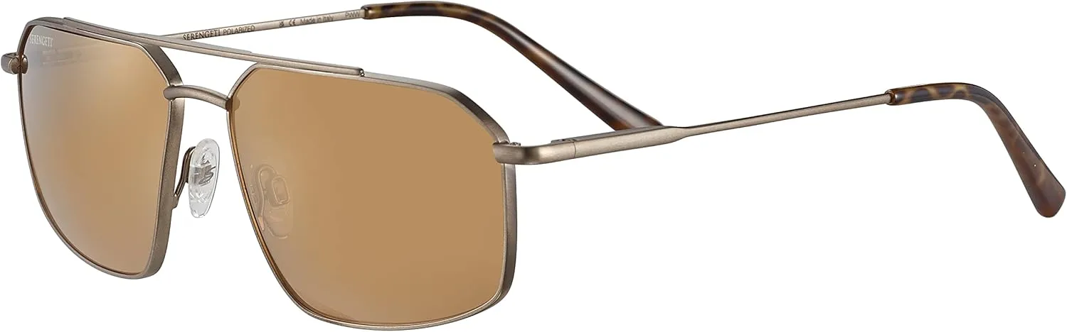 Serengeti - Wayne Square Metal Sunglasses, Polarized, Men and Women, Made in Italy