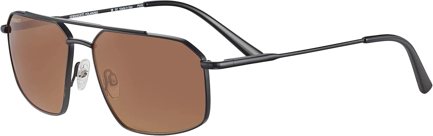 Serengeti - Wayne Square Metal Sunglasses, Polarized, Men and Women, Made in Italy