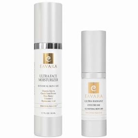 Set of Organic Ultra Face Moisturizer Day Cream and Natural Anti Aging Eye Cream